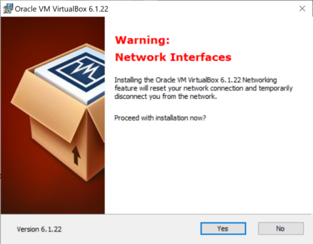 Oracle VBox installation of network and USB drivers.